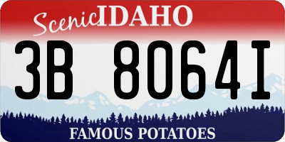 ID license plate 3B8064I