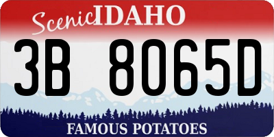 ID license plate 3B8065D