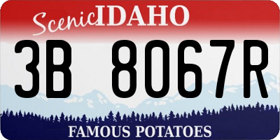 ID license plate 3B8067R