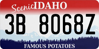 ID license plate 3B8068Z