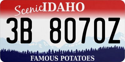 ID license plate 3B8070Z