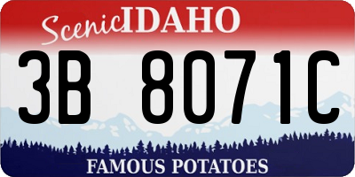 ID license plate 3B8071C