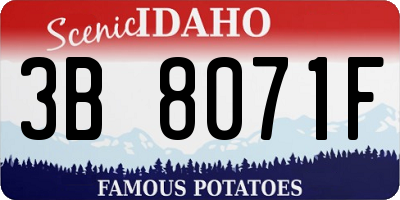 ID license plate 3B8071F