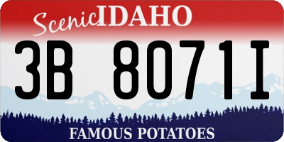 ID license plate 3B8071I