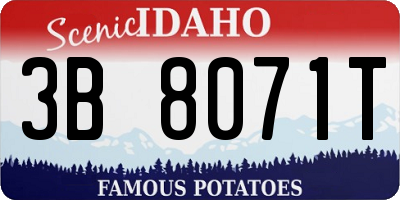 ID license plate 3B8071T