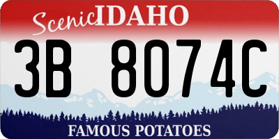 ID license plate 3B8074C