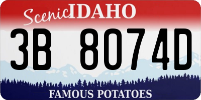 ID license plate 3B8074D