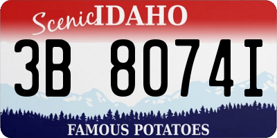 ID license plate 3B8074I