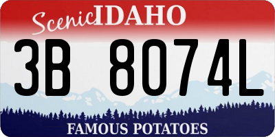 ID license plate 3B8074L