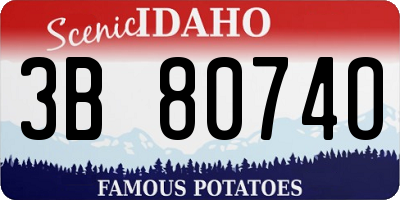 ID license plate 3B8074O
