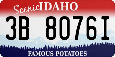 ID license plate 3B8076I