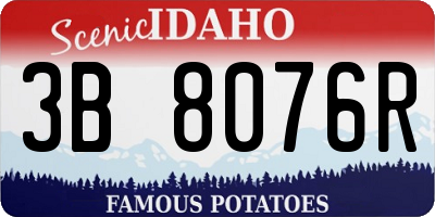 ID license plate 3B8076R