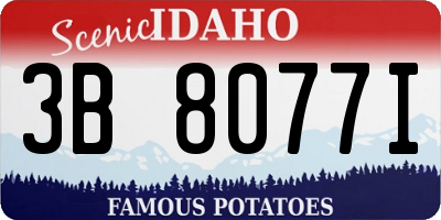 ID license plate 3B8077I