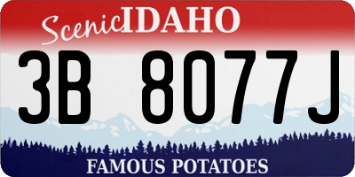 ID license plate 3B8077J