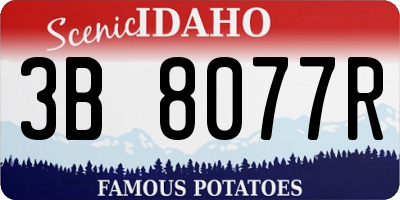 ID license plate 3B8077R