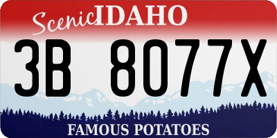 ID license plate 3B8077X