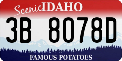 ID license plate 3B8078D