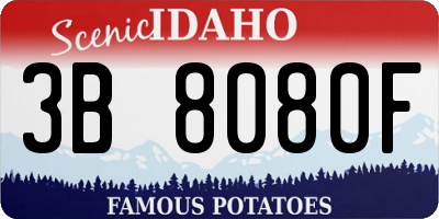 ID license plate 3B8080F