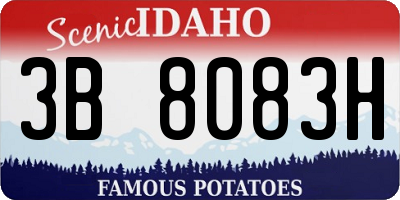 ID license plate 3B8083H