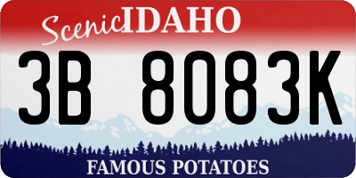 ID license plate 3B8083K