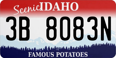 ID license plate 3B8083N