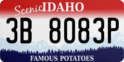 ID license plate 3B8083P
