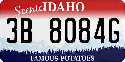 ID license plate 3B8084G
