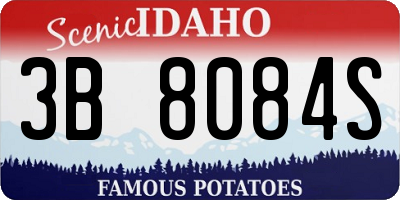 ID license plate 3B8084S