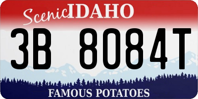 ID license plate 3B8084T
