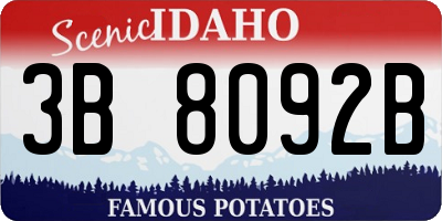 ID license plate 3B8092B