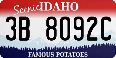 ID license plate 3B8092C