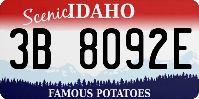 ID license plate 3B8092E