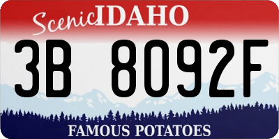 ID license plate 3B8092F