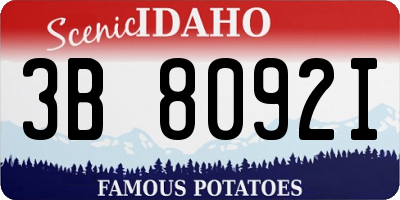 ID license plate 3B8092I