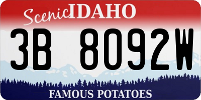 ID license plate 3B8092W