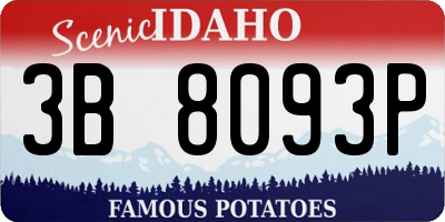 ID license plate 3B8093P