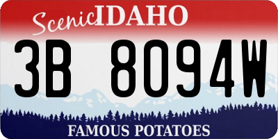 ID license plate 3B8094W