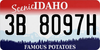ID license plate 3B8097H