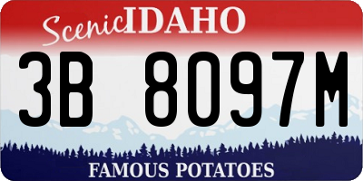 ID license plate 3B8097M