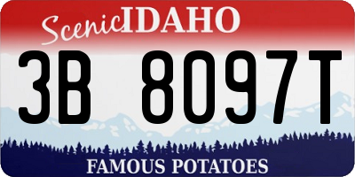 ID license plate 3B8097T