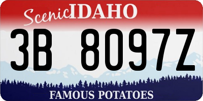 ID license plate 3B8097Z
