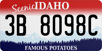 ID license plate 3B8098C