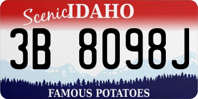 ID license plate 3B8098J