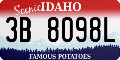 ID license plate 3B8098L