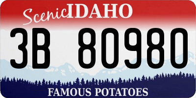 ID license plate 3B8098O