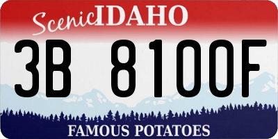 ID license plate 3B8100F
