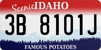 ID license plate 3B8101J