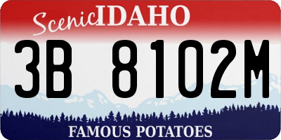 ID license plate 3B8102M