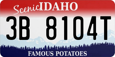 ID license plate 3B8104T