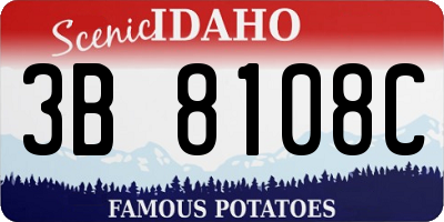 ID license plate 3B8108C
